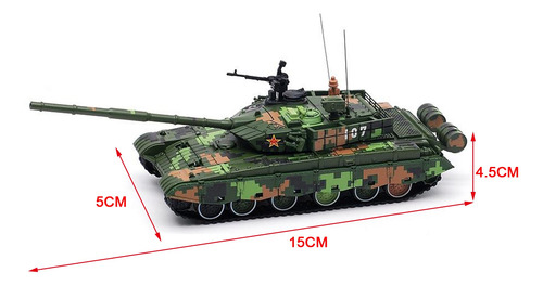 Diecast Alloy Exército Verde Blindado Tanque 1:72 107