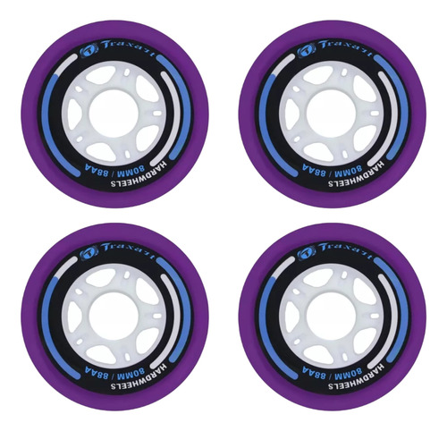 4 Rodas Traxart Fitness Hardwheels 80mm/88a - Roxo + Brinde