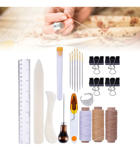 Kit De Costura De Cuero Para Abrigos Con 50m Hilo Encerado