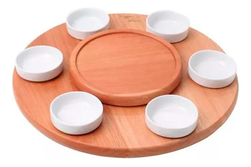 Conjunto Fondue Com Base Giratória E Potes Porcelana