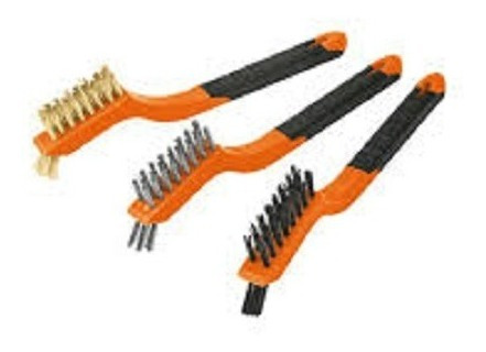 Imagen 2 de 8 de Juego Set De Mini Cepillos Alambre Truper Acero Latón Nylon
