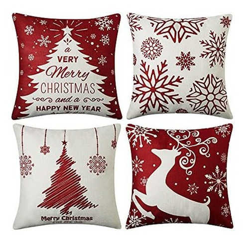 Decoración De Navidad De Caromio Fundas De Almohada 5r9dp