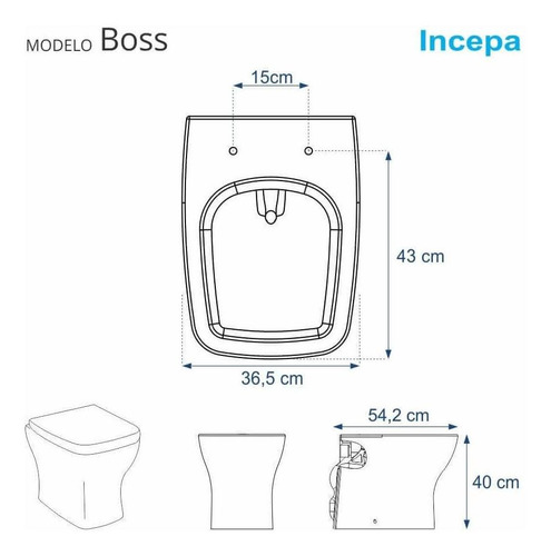 Imagem 4 de 5 de Tampa De Vaso Com Amortecedor Boss Noir Preto Fosco P/ Incep