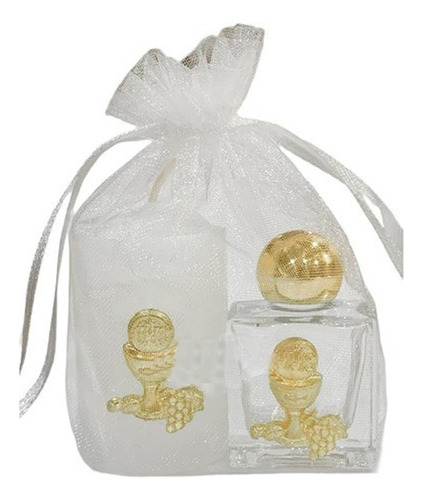 10 Kit Vidro + Vela Lembrancinha Primeira Eucaristia Cálice