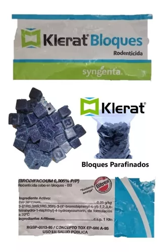 Veneno Ratas Ratones Klerat Pellets 12 Sobres 8gr $1.942 C/u