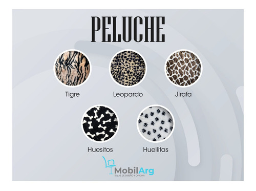 Imagen 4 de 9 de Sillon Paulin Tapizado Tela Peluche Animal Print