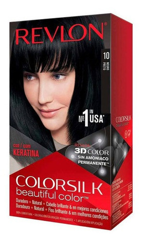 Kit Tinte Revlon  Colorsilk beautiful color™ tono 10 negro