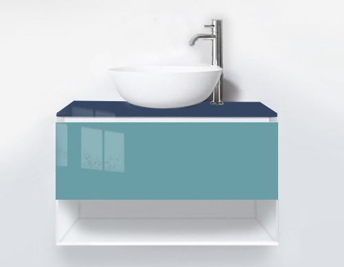 Juego De Baño Vanitory Flotante + Espejo + Guardas