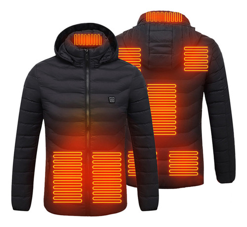 Chaqueta Con Capucha Eléctrica Usb De 8 Zonas Para Invierno