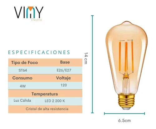 Foco Tipo Vintage Led Luz Cálida MAXXI de Venta en Ciudad de México