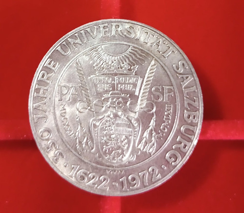 Moneda Austria Plata 50 Schlling 1972 -km 2913 V.f.