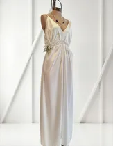 Comprar Vestido Largo Blanco Novia Satén Regulable Amplio Cómodo