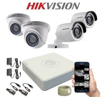 Imagen 3 de 8 de Cámaras De Seguridad Kit Cctv Hikvision Mini Dvr 4ch + 4 Cám