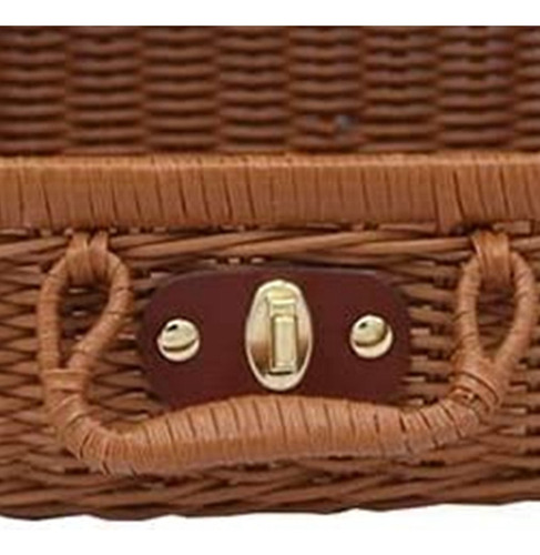 Cesta De Picnic, Maleta Tejida De Mimbre Vintage, Bolsa De A