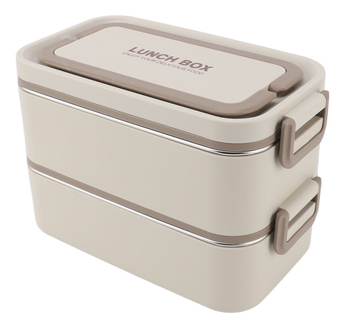 Bento Apilable De 2 Niveles De Acero Inoxidable 304