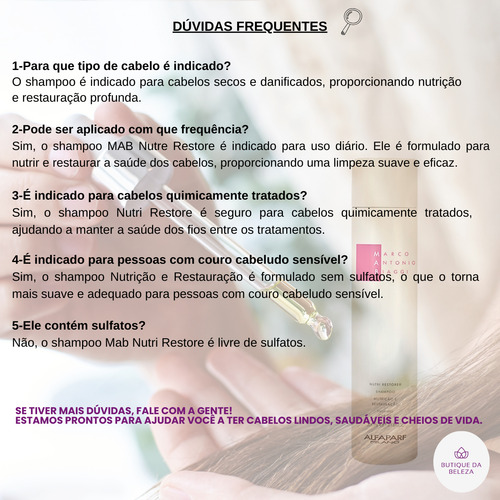 Shampoo Mab Nutri Restore 300ml -nutri E Repara Profissional