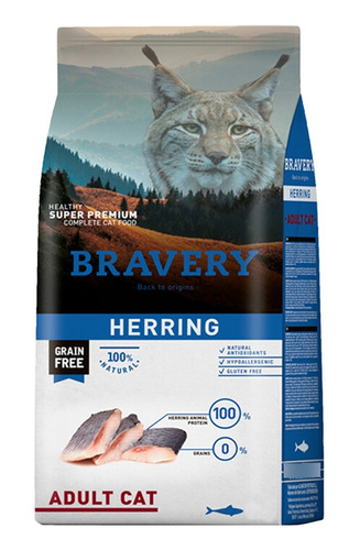 Bravery Herring Para Gatos Adultos 2 Kg Bolsa