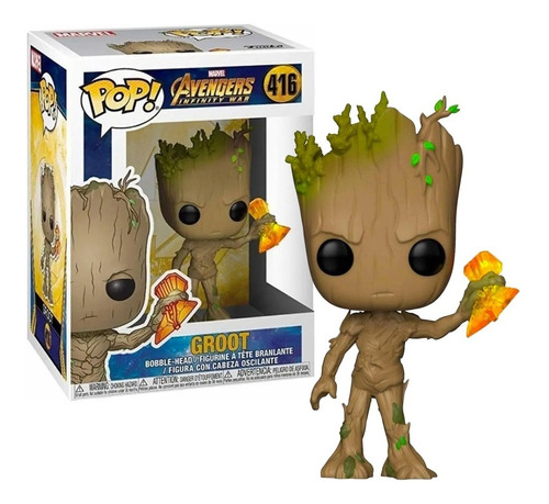 Boneco Funko Pop Groot C Rompe Tormentas 416 Marvel Original