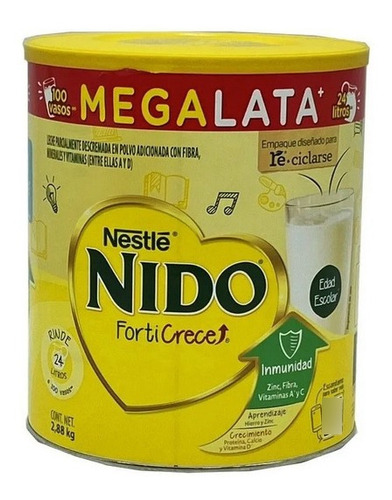 Nido Leche En Polvo Entera Fortificada 2.88 Kg Forti Crece