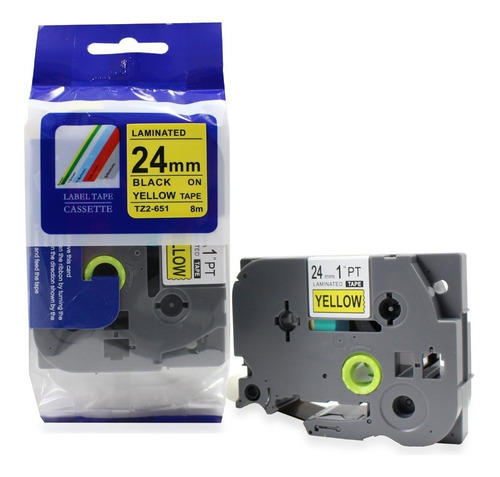 Fita Compativel Tze Tz-651 Rotulador Brother Amarela 24mm