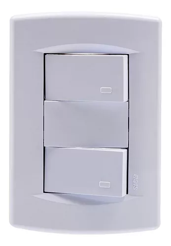 Llave De Luz Sica - 2 Interruptores - Blanca - Garantía Iram