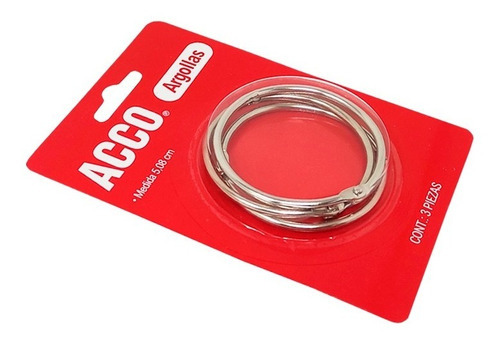 Argolla Metálica Acco 2 P1111 Paquete Con 3 Piezas /vc