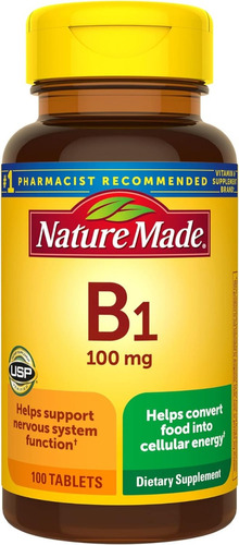 Vitamina B1 100 Mg Nature Made 100 Tabletas