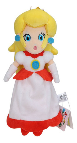 Super Mario Princess Fire Peach Muñeca Peluche 25cm