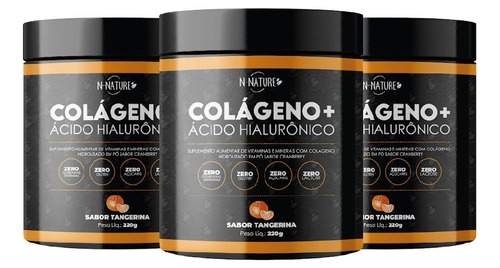 Suplemento em pó N-Nature  Colágeno sabor  tangerina em caixa de 200mL  pacote x 3 u