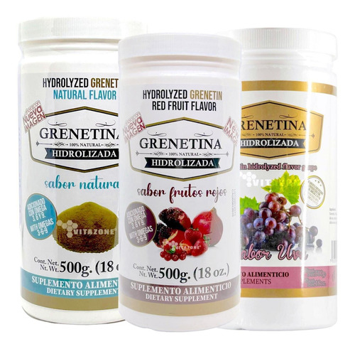 Grenetina Hidrolizada 100% Natural 500 Grs Pretty Bee 3 Bote