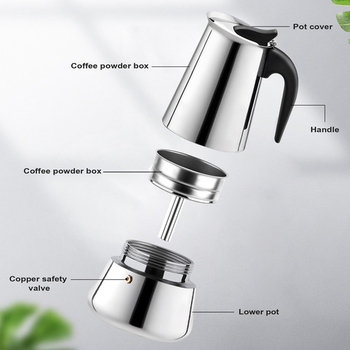 Cafetera Moka Espresso Latte, Estufa, Cafetera