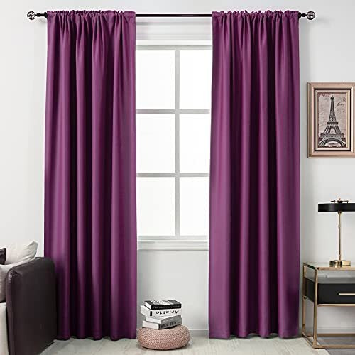 Dualife Royal Púrpura Cortinas Longitud 84 Pulgadas Wgb8z