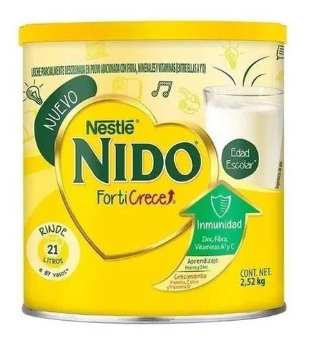 Leche En Polvo Nido Forti Crece 2.52 Kg (rinde 21 Litros)