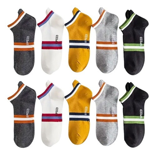 Calcetines Deportivos Algodón Unisex Con Lengüeta 10 Pares