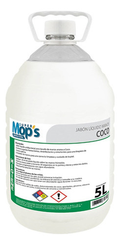 Jabon Liquido Para Manos Mops Mops817 Aroma Coco 5 Litros