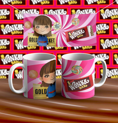 Kit Imprimible Plantillas Tazas Willy Wonka Sublimación M1