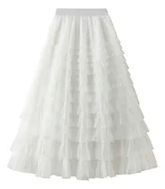Comprar Saia De Bolo, Saia Feminina De Gaze Branca, Saia Plissada