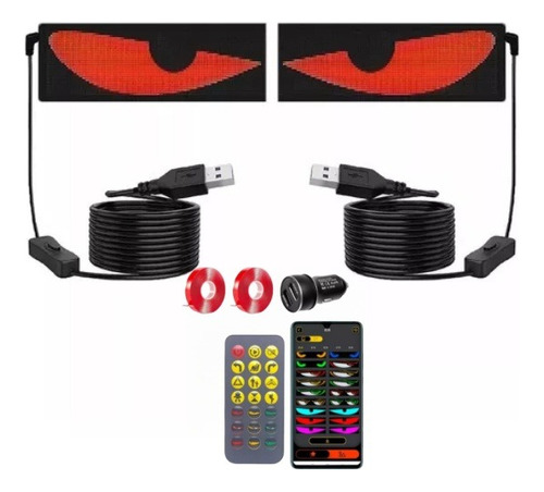 Programable Pantalla Flexible Led Devil Ojos 9.2x37.4cm 2pcs