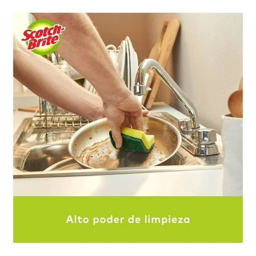 2 Pzs Fibra Esponja 3m Scotch Brite Grande 1 Pza