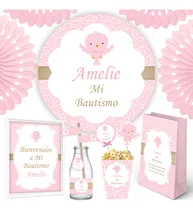 Comprar Kit Imprimible Pajarito Rosa Shabby Chic Bautismo Nena
