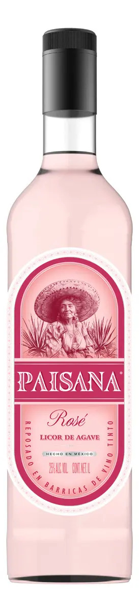 Licor de Agave Rosado Paisana Rosé de 1 Litro