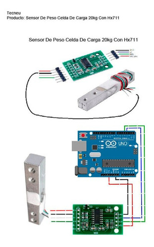 Sensor Peso Celda Carga 20kg Con Hx711
