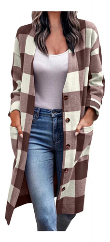 Chaqueta En Forma De J Coat Para Mujer, Holgada, Con Botones