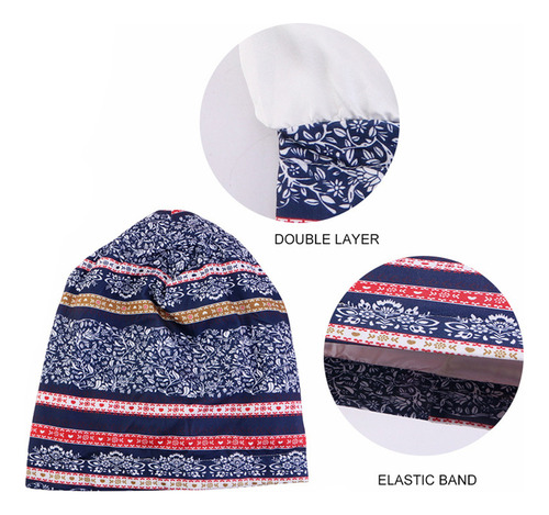 Gorro For Dormir Tipo Bandana Con Forro De Satén Estampado