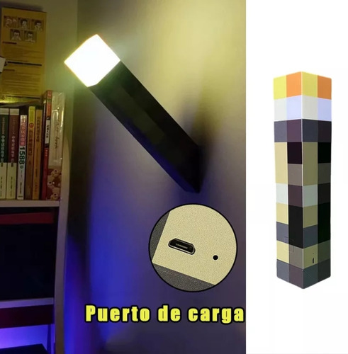 lampara minecraft Luz De Noche Lampara De Antorcha Decorativo Juguete lampara de escritorio led lampara led recargable