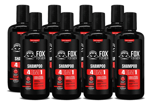 Shampoo 3x1 Para Cabelo Barba E Corpo Limpeza Profunda Fox