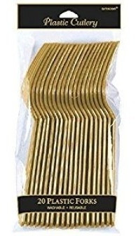 Kit Premium P 60 Desechables Oro Dorado Plato Vaso Cubiertos