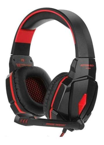 Audífonos gamer Kotion Each G4000 negro y rojo