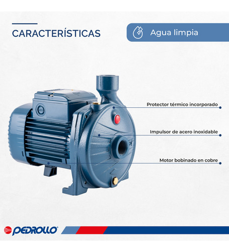 Bomba Agua Centrifuga Industrial Pedrollo Cp200 3 Hp Color Azul Fase eléctrica Trifásica Frecuencia 50 Hz