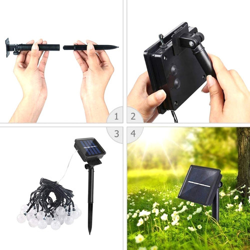 F Cadena De Luces Solares, 12m 100 Led A